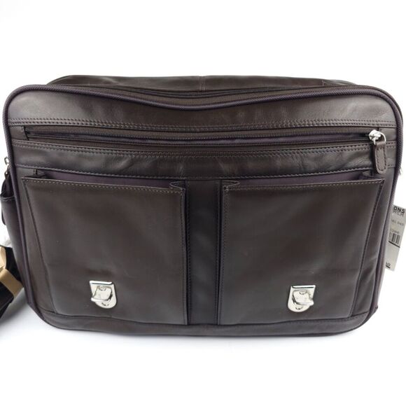 NWT Wilsons Leather Laptop Bag Briefcase Crossbody Convertible Brown Classic - Picture 8 of 14
